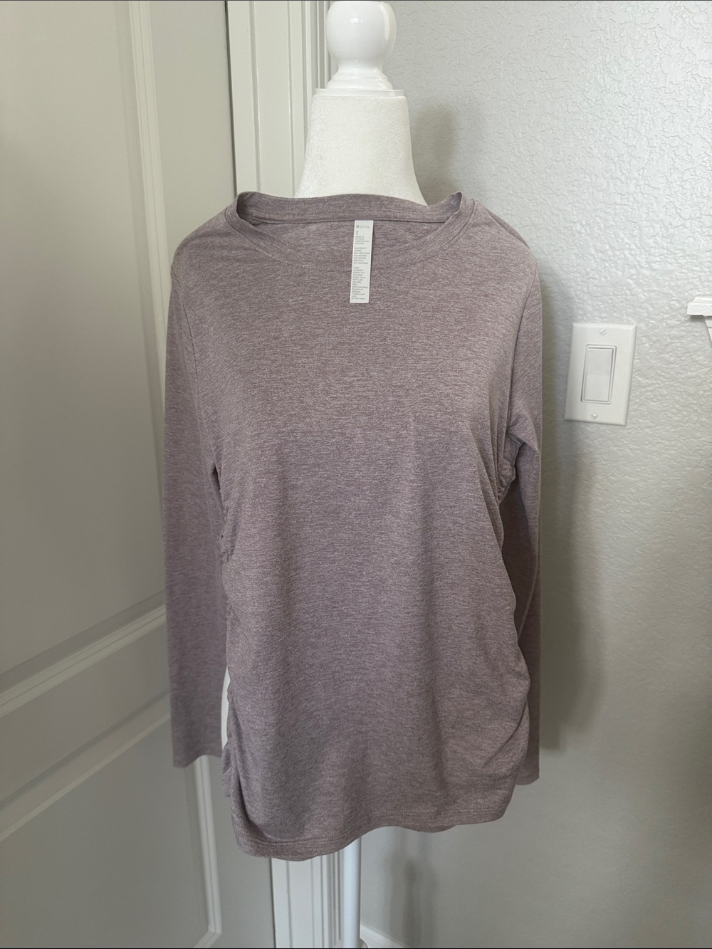 Zella Long Sleeve Crewneck Top in Mauve